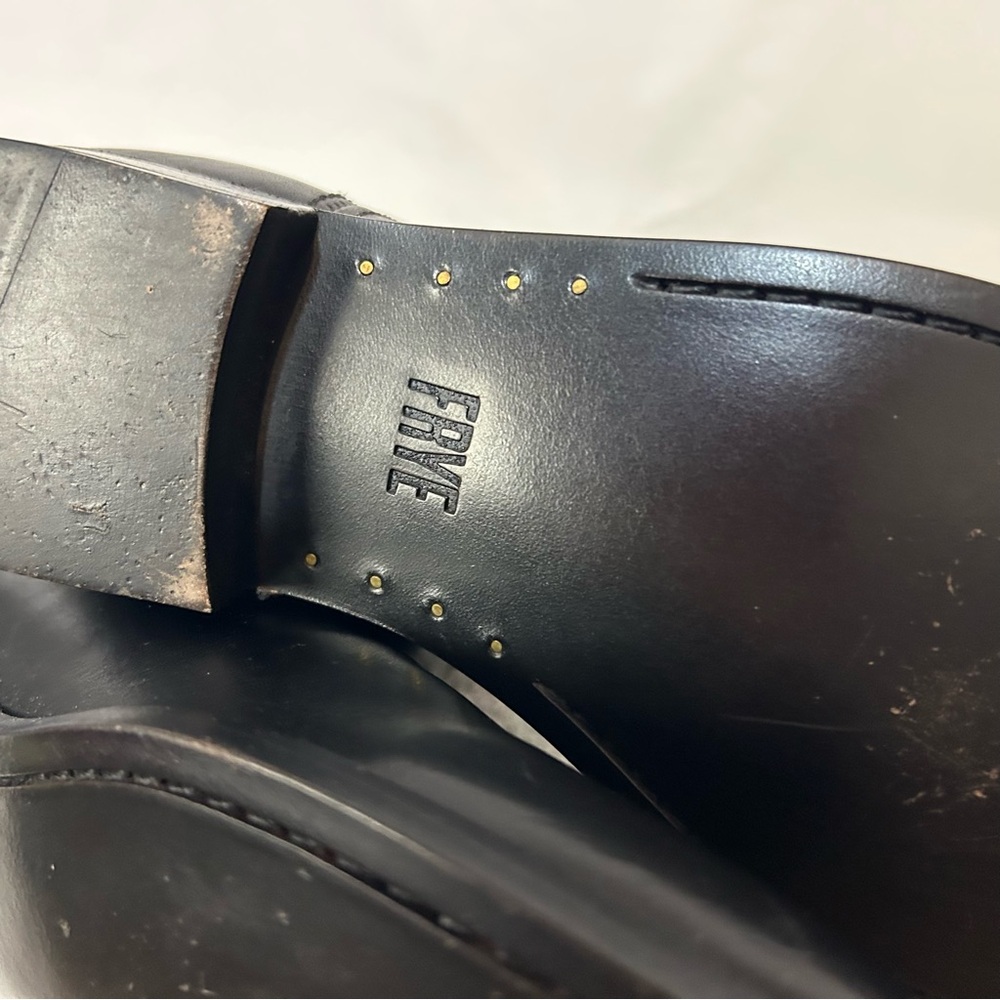 FRYE Melissa Button Tall Riding Boots Black Leather Studded - Size 8.5 - Picture 8 of 15